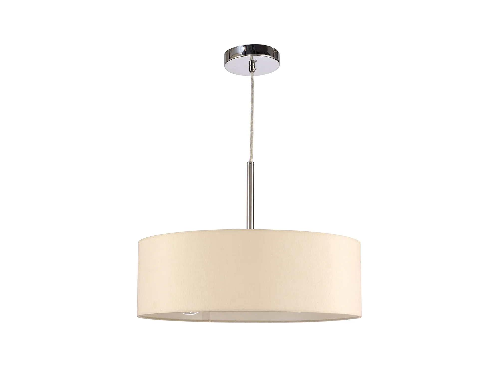 Baymont 45cm 3 Light Pendant Polished Chrome, Ivory Pearl/White DK0686  Deco Baymont CH IV